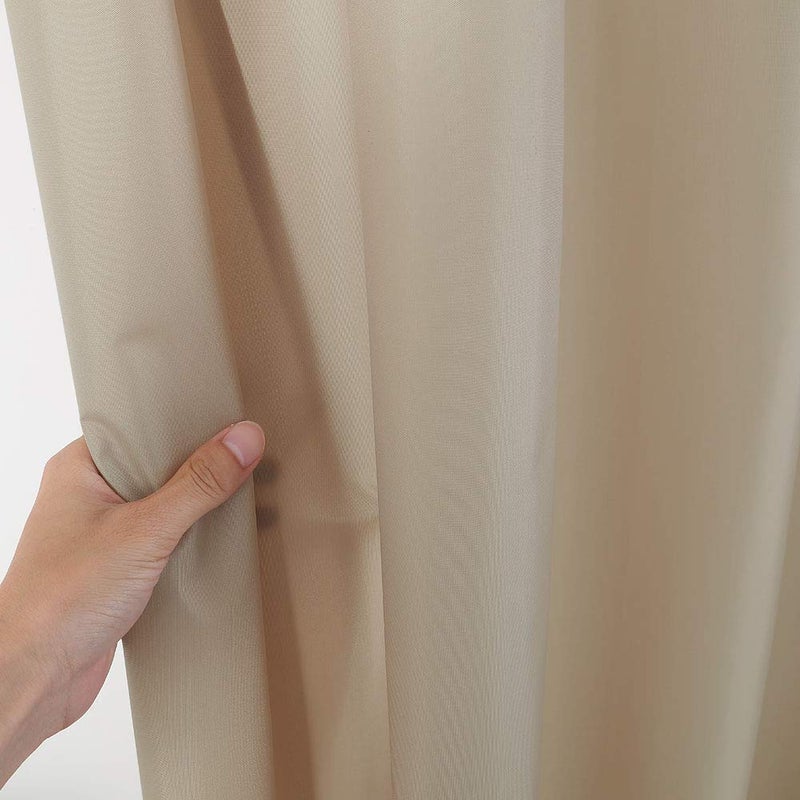 CAROMIO Hotel Quality 100% Waterproof Fabric Shower Curtain or Liner with Magnets for Bathroom, 72 x 72 inches, Tan - Image 3